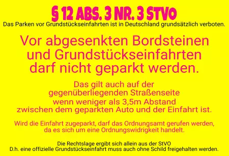 Parken verboten SchildParken - Verkehr $12 ABS. 3 Nr. 3 STVo Bild