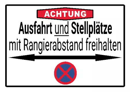 Parken verboten SchildParken - Verkehr Ausfahrt und Stellplätze ... freihalten Bild