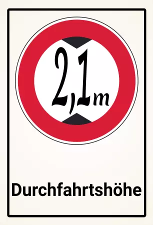 Parken verboten SchildParken - Verkehr Durchfahrtshöhe 2,1m Bild