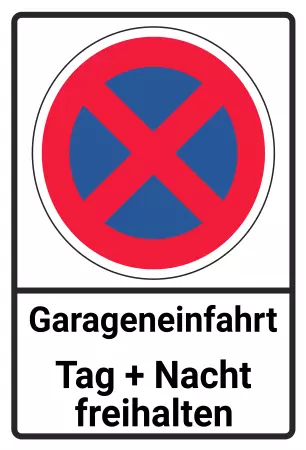 Parken verboten Schild Parken - Verkehr Garageneinfahrt freihalten Bild