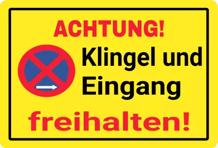Parken verboten SchildParken - Verkehr Klingle und Eingang freihalten Bild