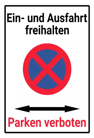 Parken verboten Schild Parken - Verkehr Parken verboten Bild