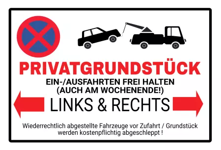 Parken verboten SchildParken - Verkehr Privatgrundstück Ein- und Ausfahrten Frei halten Schilder selbst gestalten Parken verboten SchildParken - Verkehr Privatgrundstück Ein- und Ausfahrten Frei halten Bild