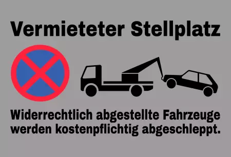 Parken verboten SchildParken - Verkehr Vermieteter Stellplatz Bild